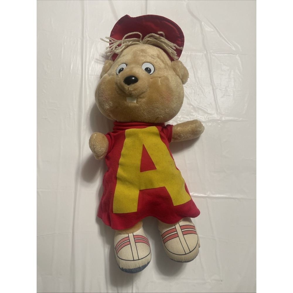 1983 Vintage Alvin and the Chipmunks Pull String Talking 18" Plush Works